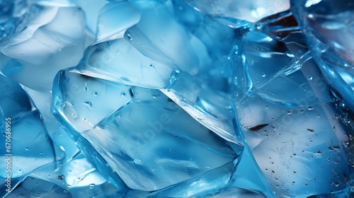 Chilled blue cubes dance in a plastic sea, fluid and free in their icy wildness