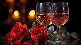 A Romantic Candlelit Dinner For Two Red Roses, Background Images, Hd Illustrations
