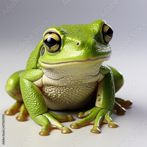 Hyperrealistic Frog on White Background photo