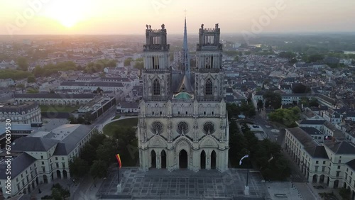 drone video Holy Cross Cathedral Orléans France Europe