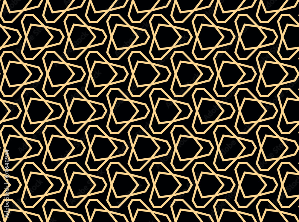 The geometric pattern with lines. Seamless vector background. Gold and black texture. Graphic modern pattern. Simple lattice graphic design The geometric pattern with lines. Seamless vector background. Gold and black texture. Graphic modern pattern. Simple lattice graphic design