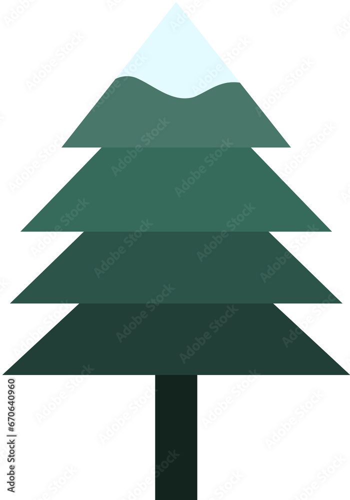 Fototapeta premium Minimal and modern Christmas tree illustration Suitable for decorating minimalist work.
