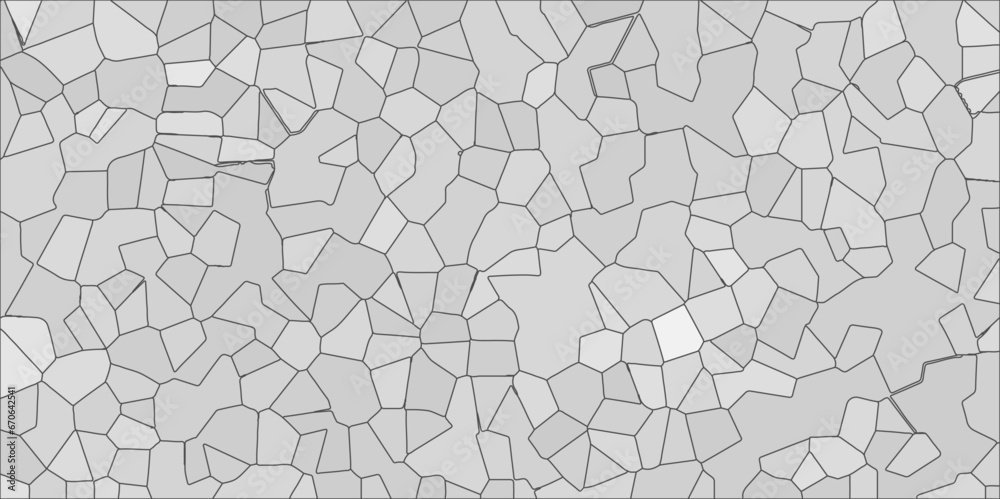 Light gray ash Broken quartz stained Glass Background with White lines. Voronoi diagram background. Seamless pattern with 3d shapes vector Vintage background. Geometric Retro tiles pattern Light gray ash Broken quartz stained Glass Background with White lines. Voronoi diagram background. Seamless pattern with 3d shapes vector Vintage background. Geometric Retro tiles pattern