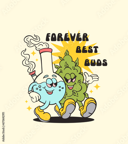 marijuana Bud and bong, T-shirt print, Best Buds