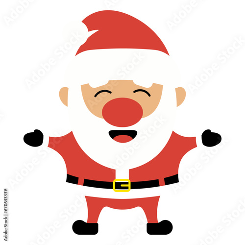 Happy Cartoon Santa Claus character. Vector illustration. Flat style design.  (ID: 670643339)