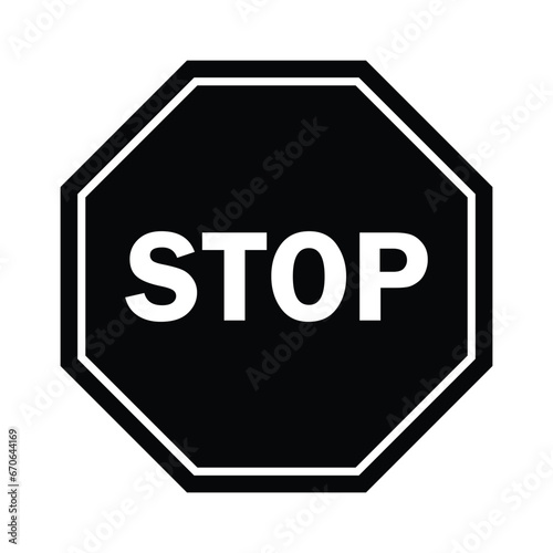 stop sign isolated on white