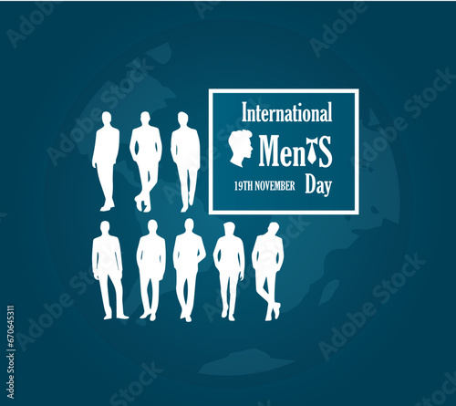 International Men's Day theme. November 19 International Men’s Day celebrates worldwide. Vector illustration. Illustration men's silhouette. Suitable for Poster, Banners, campaign and greeting card.