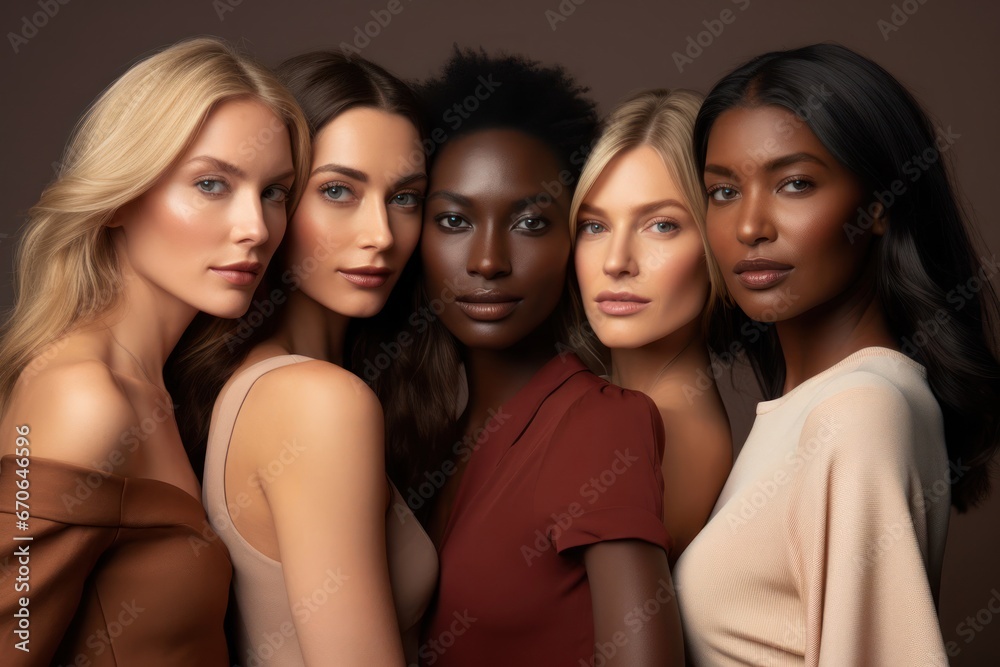 Fashion Model Women In A Group Together Generative AI Fashion Model Women In A Group Together Generative AI