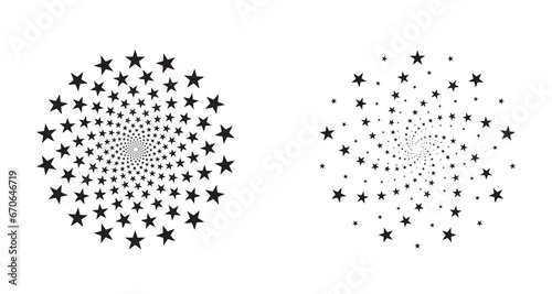 Fibonacci star Spiral art element on a white background. Swirl pattern star vector illustration. Abstract star spiral vortex. easily editable icon vector art illustration.	
