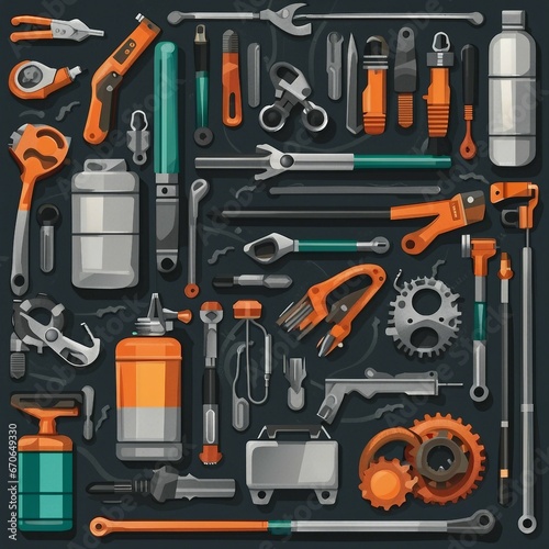 mechanic equipment illustration background