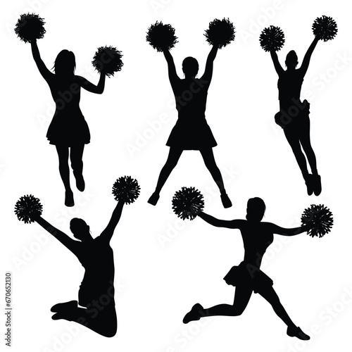 Vector cheerleader dancer silhouettes vector illustration