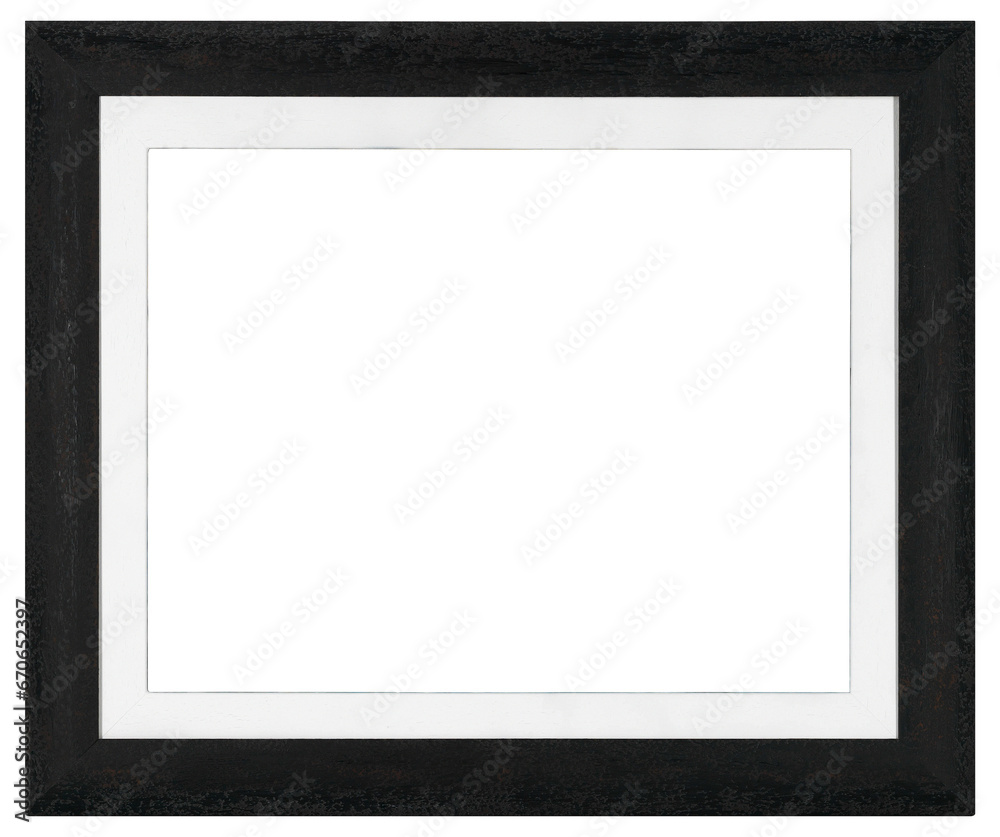 Lacquered picture frame in black made of wood in PNG format on a transparent background. Lacquered picture frame in black made of wood in PNG format on a transparent background.