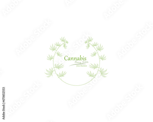 cannabis logo and frame. vector illustration.