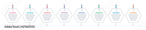 eight steps infographic template. hexagon informational template. annual report, web, internet, business, magazine infographic template
