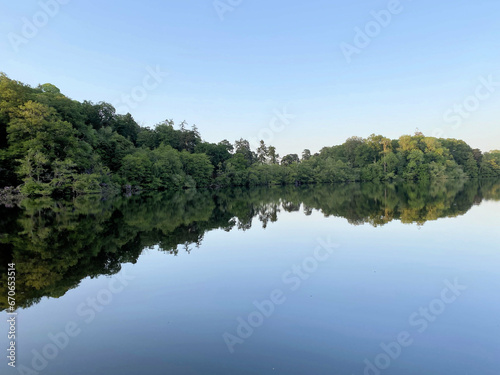 A view of Blake Mere Lake near Ellesmere in Shropshire