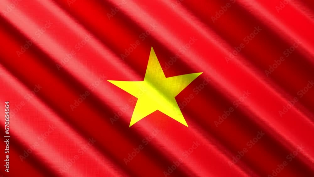 Vietnam - waving textile flag - 3D 4k seamless loop animation (3840 x 2160 px) Vietnam - waving textile flag - 3D 4k seamless loop animation (3840 x 2160 px)