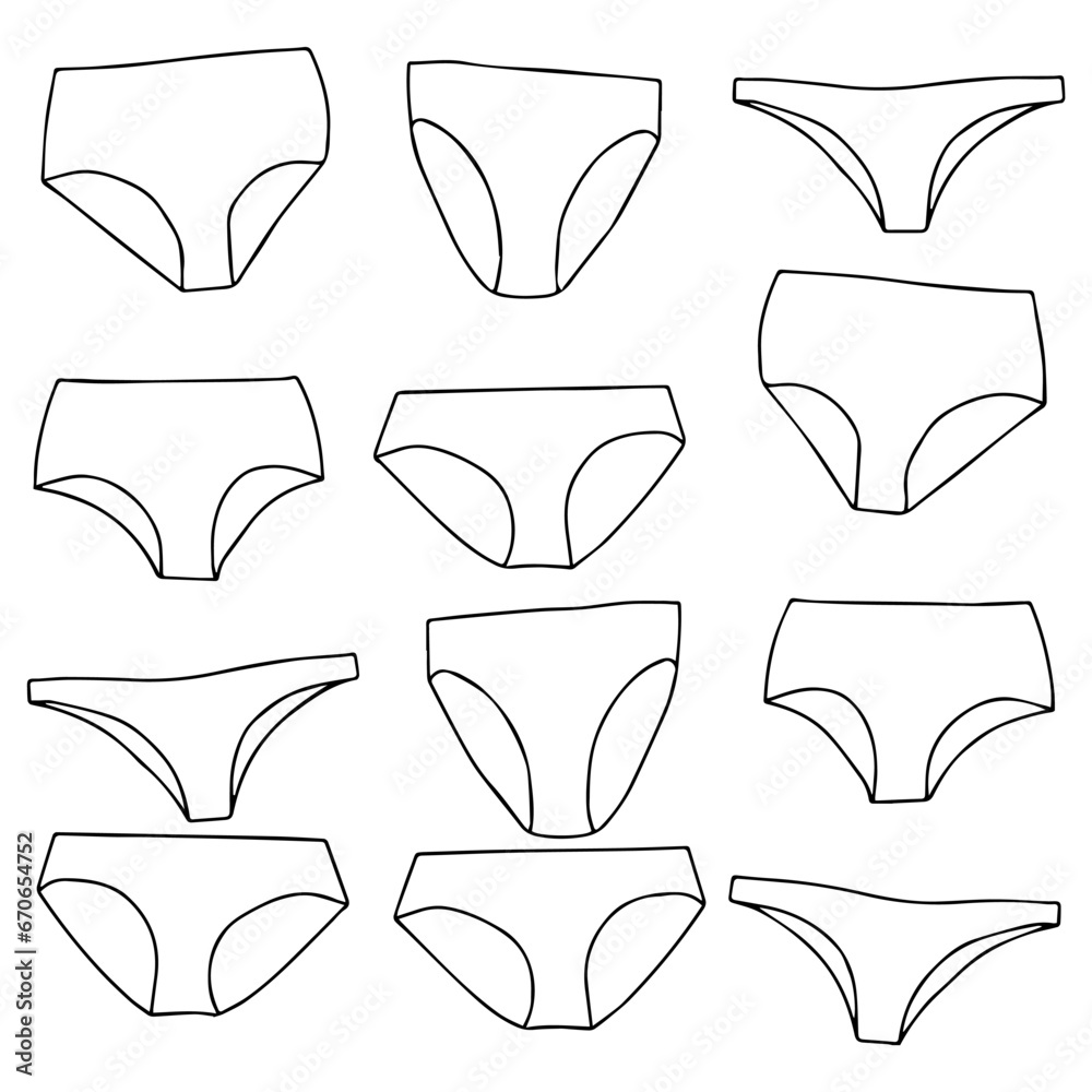 Vector illustration. Seamless pattern. Underwear. Seamstress. Underpants. Textile. Seal. - obrazy, fototapety, plakaty 