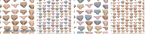 Vector illustration. Seamless pattern. Underwear. Seamstress. Underpants. Textile. Seal.