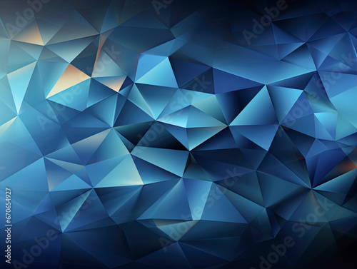 Dark blue concept, abstract polygonal tech background in digital art.