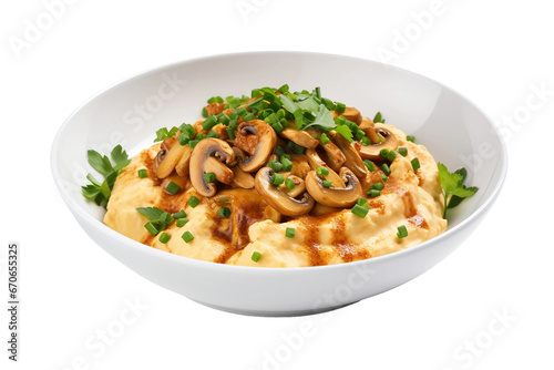 Vegan Scrambled Eggs Isolated on a Transparent Background