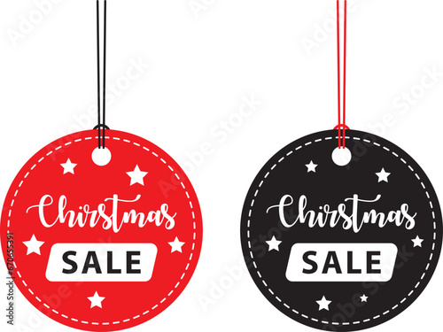Christmas sale tags, Christmas Promotion, Banner, Stamp, Icon Vector, Christmas Discount Tag isolated on Transparent Background