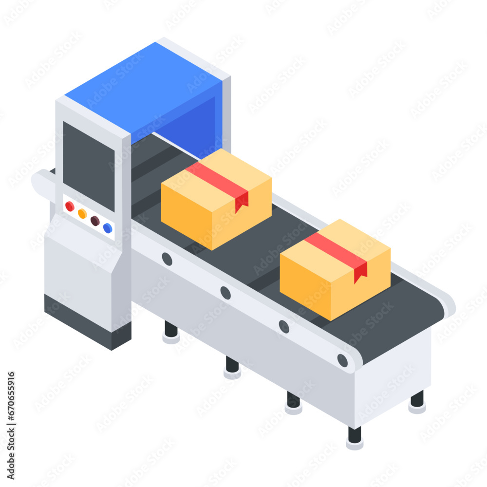 Set of Courier Services Isometric Icon Set of Courier Services Isometric Icon