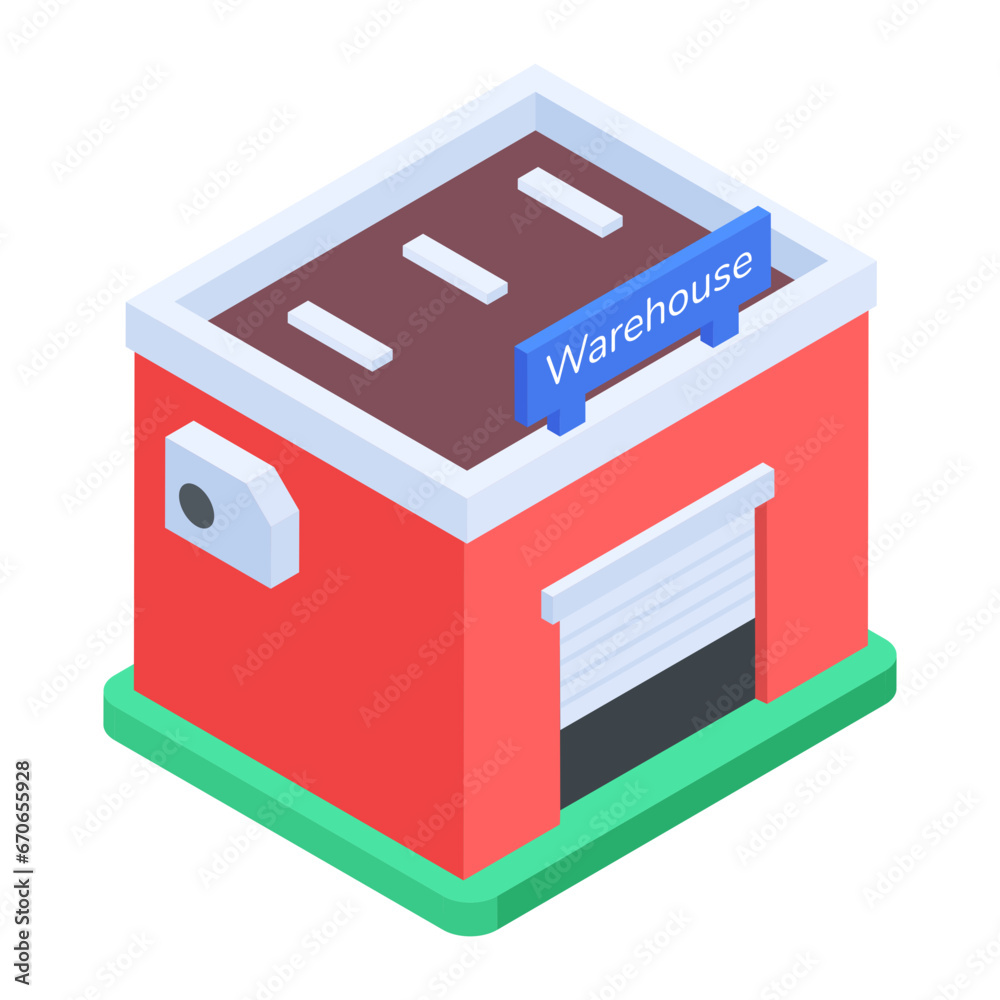 Set of Courier Services Isometric Icon Set of Courier Services Isometric Icon