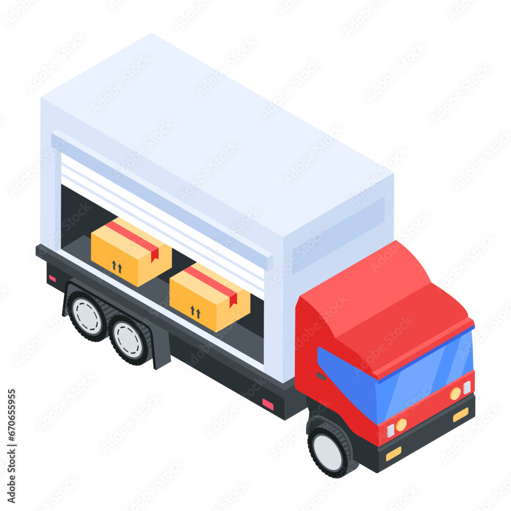 Fototapeta premium Set of Courier Services Isometric Icon