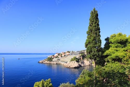 Fototapeta Naklejka Na Ścianę i Meble -  Seascape in sunny day in  Dubrovnik, Croatia
