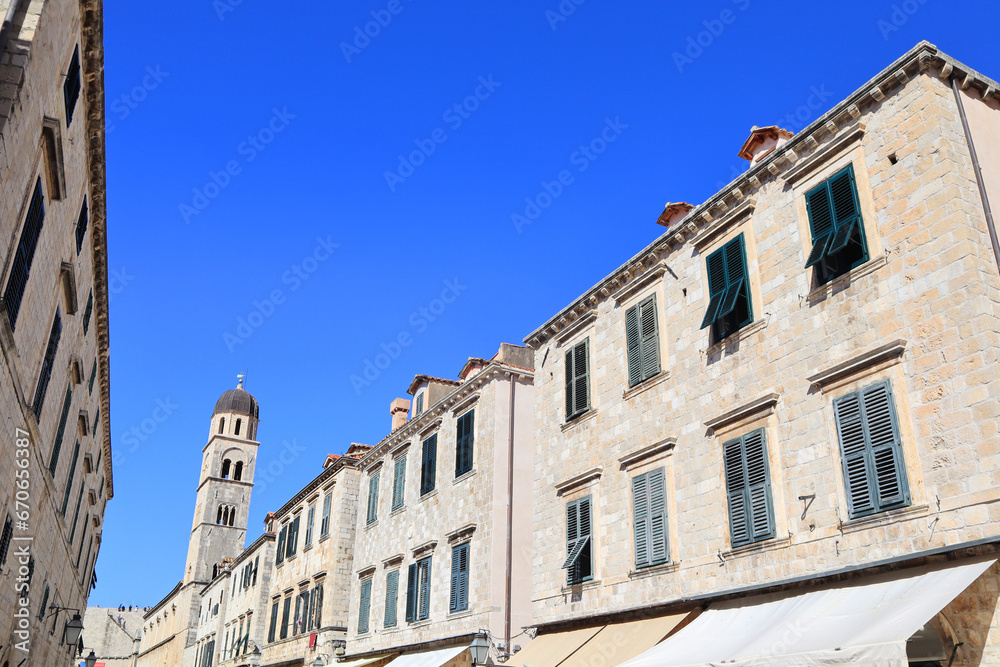 Belfry of Franciscan monastery in Dubrovnik, Croatia
