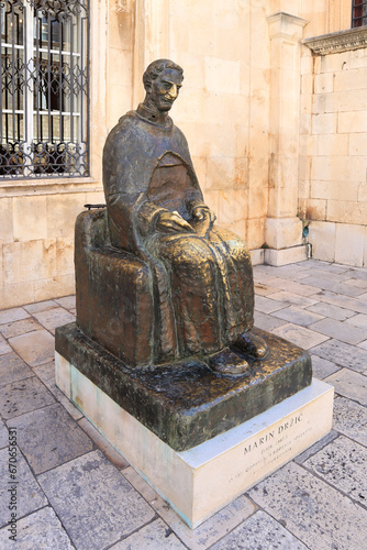 Monument to writer Marina Drzic  in Dubrovnik, Croatia photo