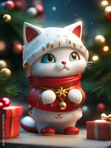 Christmas Cat Winter Celebration