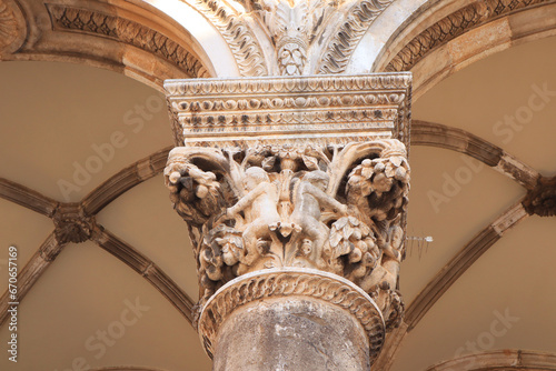 Column of Princely Palace in Dubrovnik, Croatia