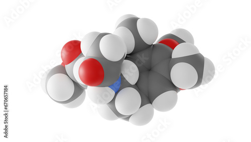 colchicine molecule, antigout agents, molecular structure, isolated 3d model van der Waals photo
