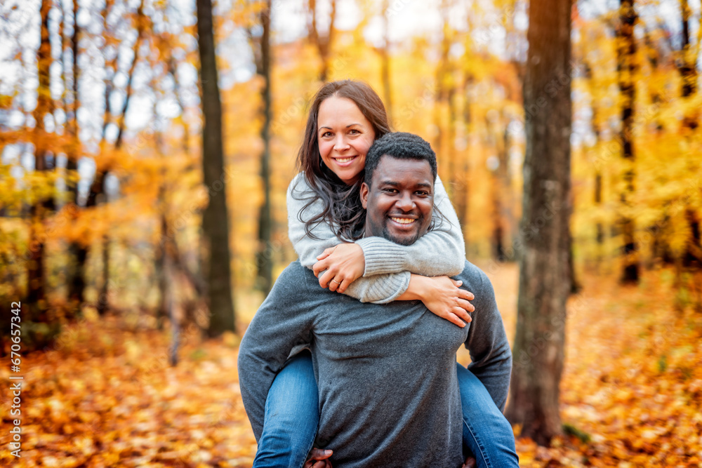 Loving Mature Couple In Autumn season together Loving Mature Couple In Autumn season together