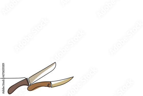 line art of Kitchen utensils and cutlery set. Spoon, Knife, Spatula, forks, plates, bowls, spices jars, saucepan and frying pan vector. Pastel color soft pictures background line art
