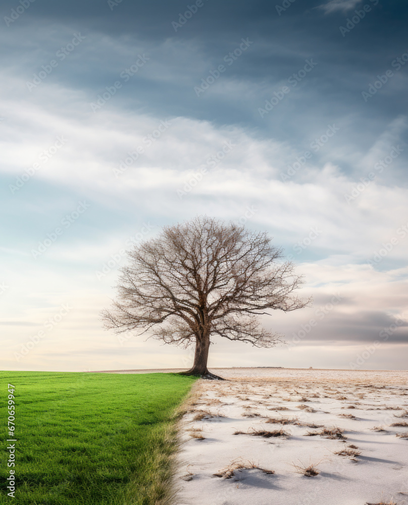 Seasonal Shift: From Snowy White to Vibrant Green Seasonal Shift: From Snowy White to Vibrant Green