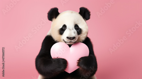 When Fluffy Hearts Meet: A Panda's Tender Valentine Moment