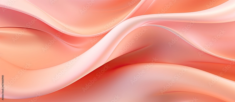 Fototapeta premium Abstract seamless background with waves of silk in pink and salmon texture