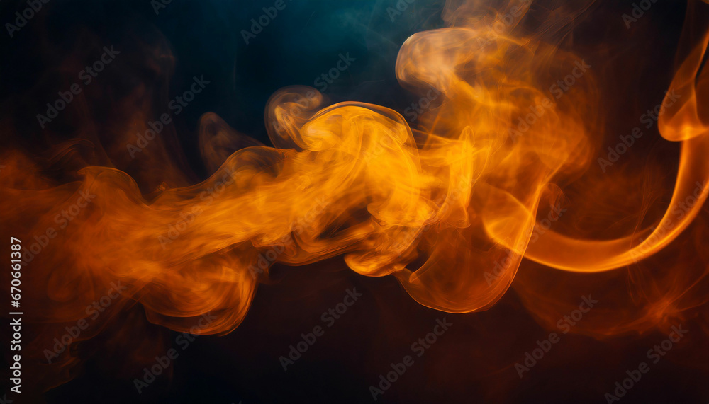 Fototapeta premium Graceful Orange Smoke on black background