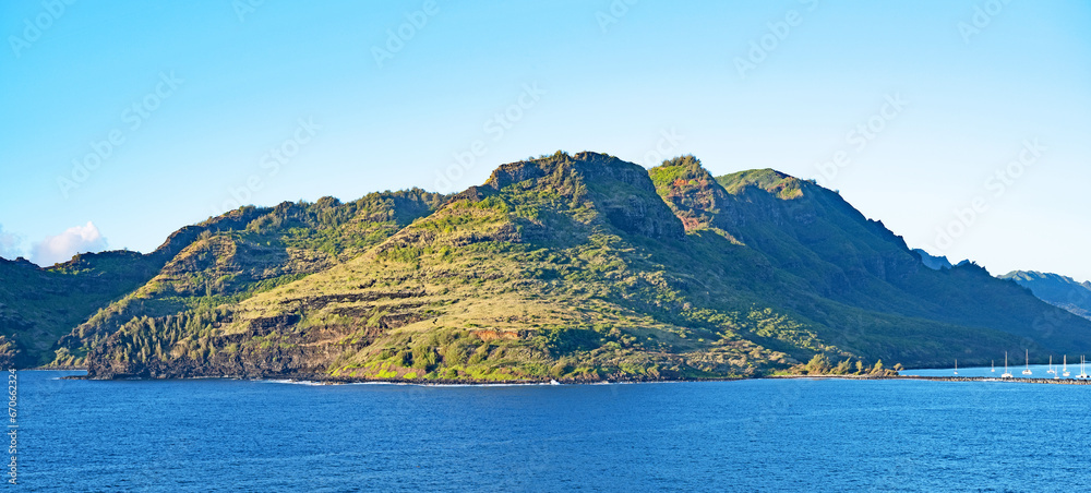 The beautiful headland on the south shore of Nawiliwili Bay on the island of Kauai, Hawaii.
