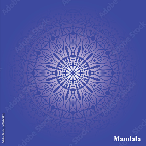 Mandala blue gradient shade