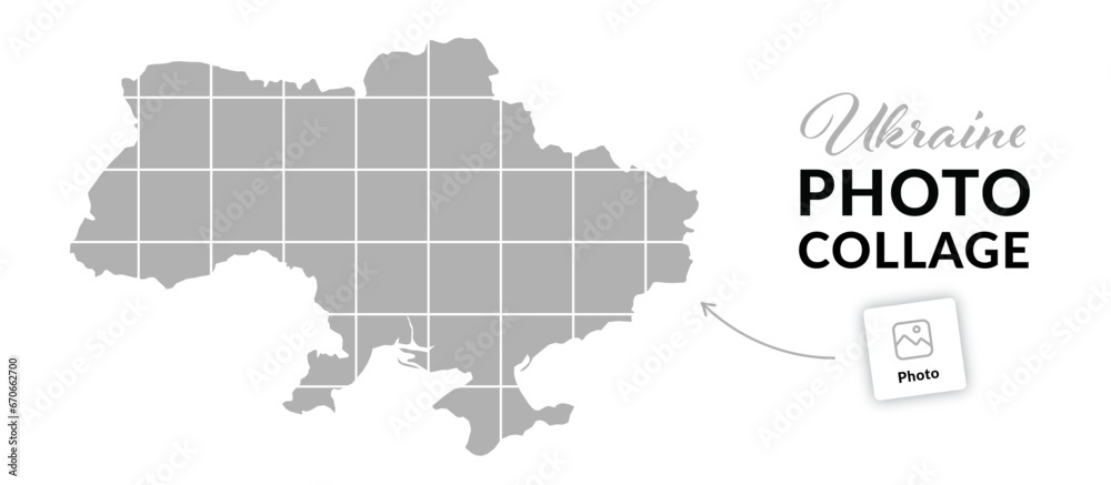 Map of Ukraine photo collage. Vector