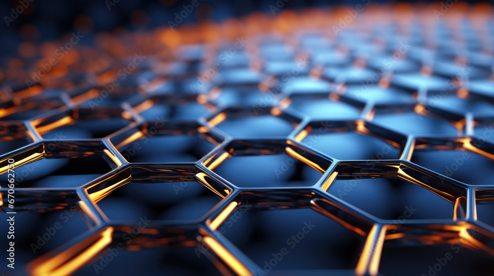 3d hexagonal grid background, generative 3d hexagonal grid background, generative