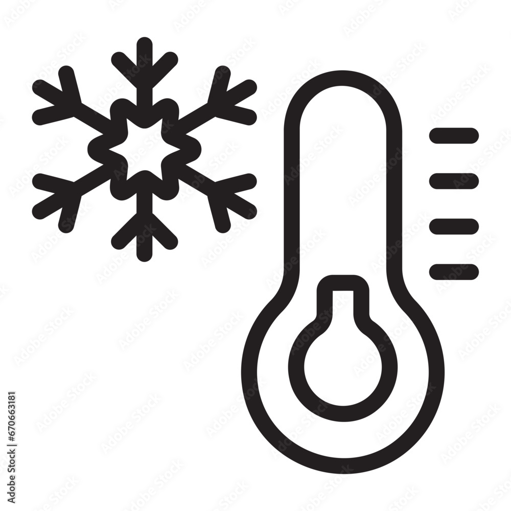 low temperature line icon low temperature line icon