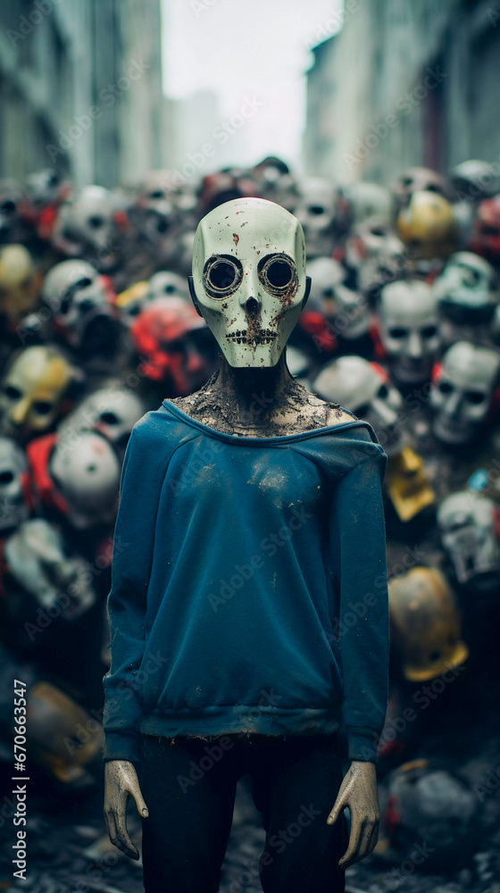 Human on nuclear zone after nuclear war, Generative AI Human on nuclear zone after nuclear war, Generative AI