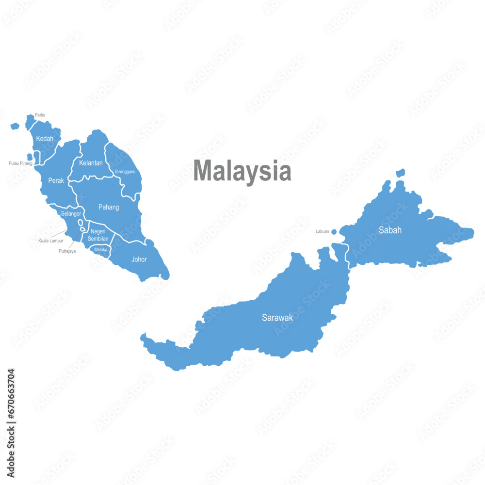 Obraz premium Map of Malaysia