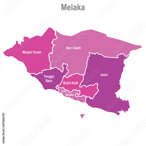 Map of Melaka, Malaysia