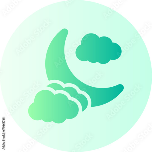 cloudy night gradient icon
