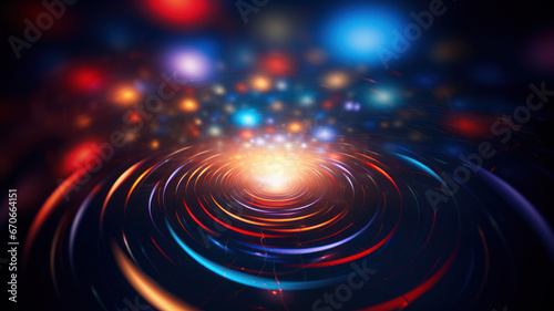 Smooth Concentric Circular Patterns with Colorful Light Streaks